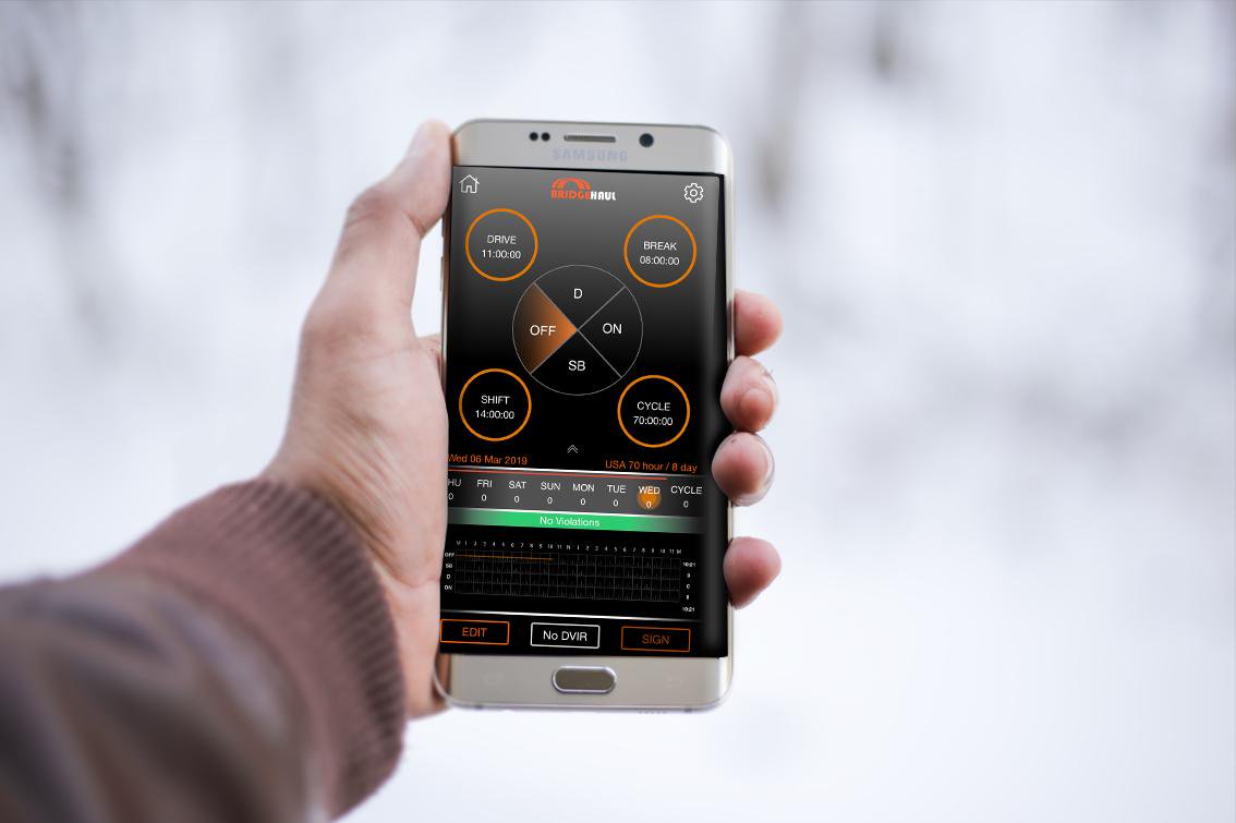 Hands on View of BridgeHaul ELD Mobile App